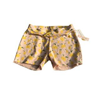 NWT  Girls 12 Sovereign Code Los Angeles Layne Knit Cut-Off Shorts  Lemon Print